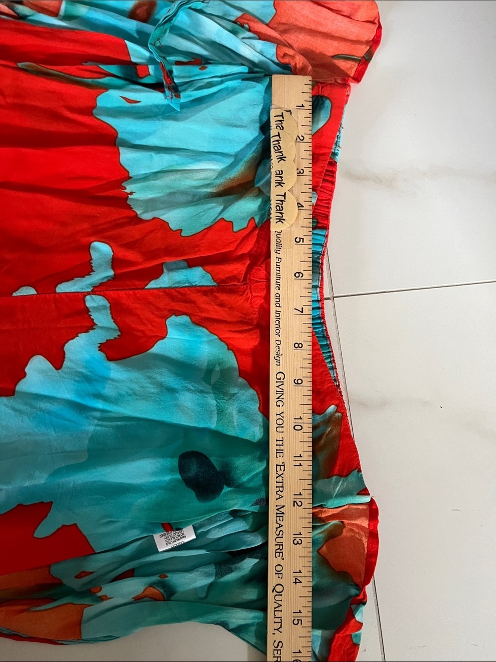 On The Road Red Wide-Leg Tie Front Pants with Teal Floral - Picture 7 of 9